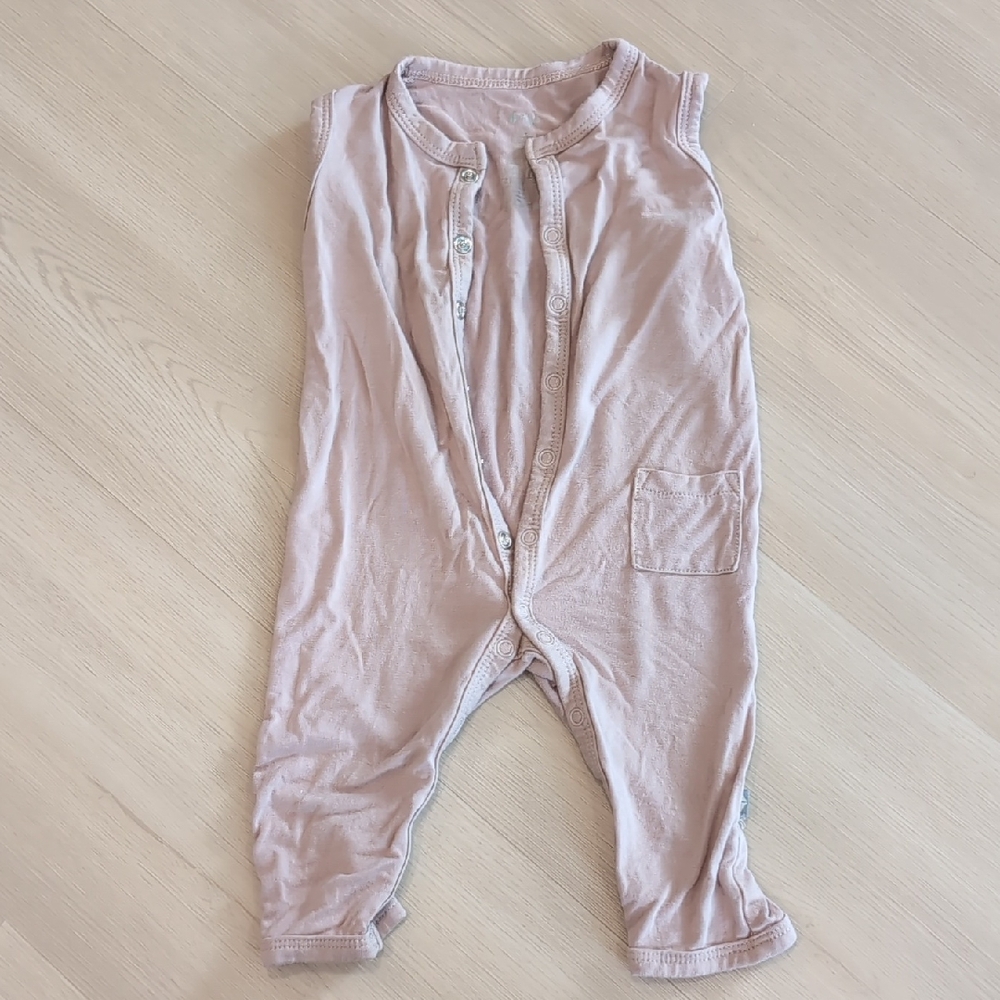 Sleeveless Pink Button-Up Baby Romper